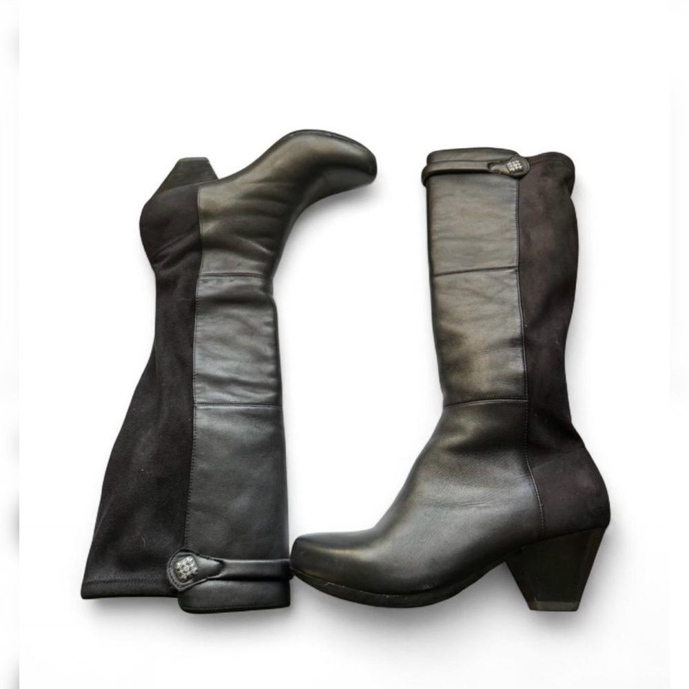 DANSKO Bethany Black Nappa Leather and Suede Knee High Boots Size 37 USA 6.5-7